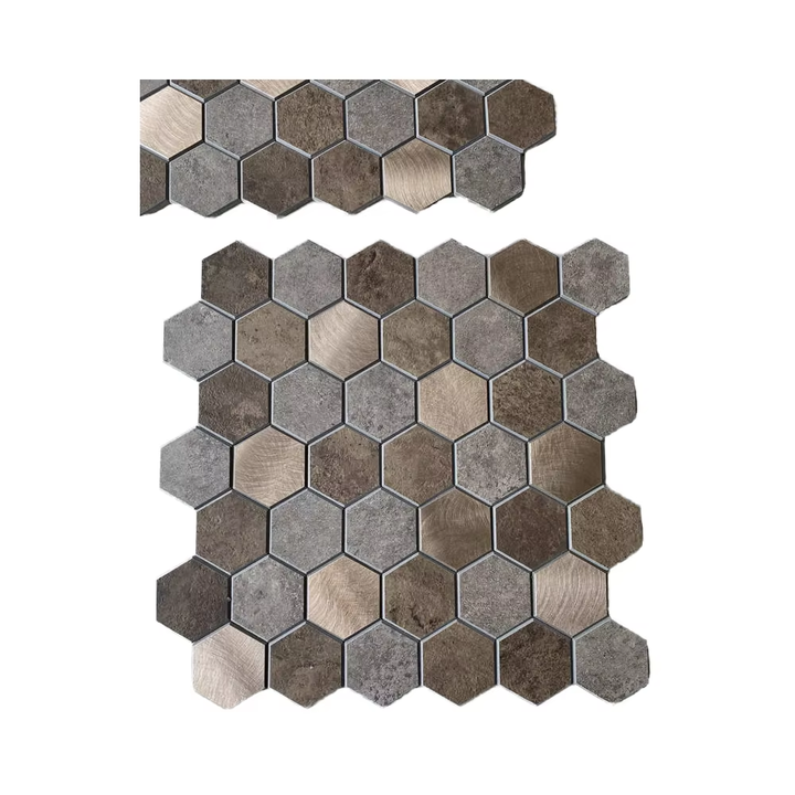 Modern self adhesive PVC hexagon mosaic tiles for kitchen backsplash 