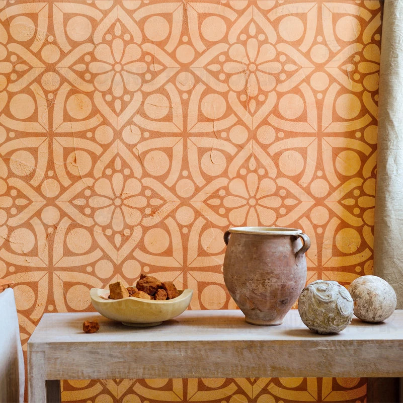 40cm - 80cm Stencil For Decor Wall Paint Painting Template Furniture Large Tradition Arabic African Ancient Ethnic Flower S216