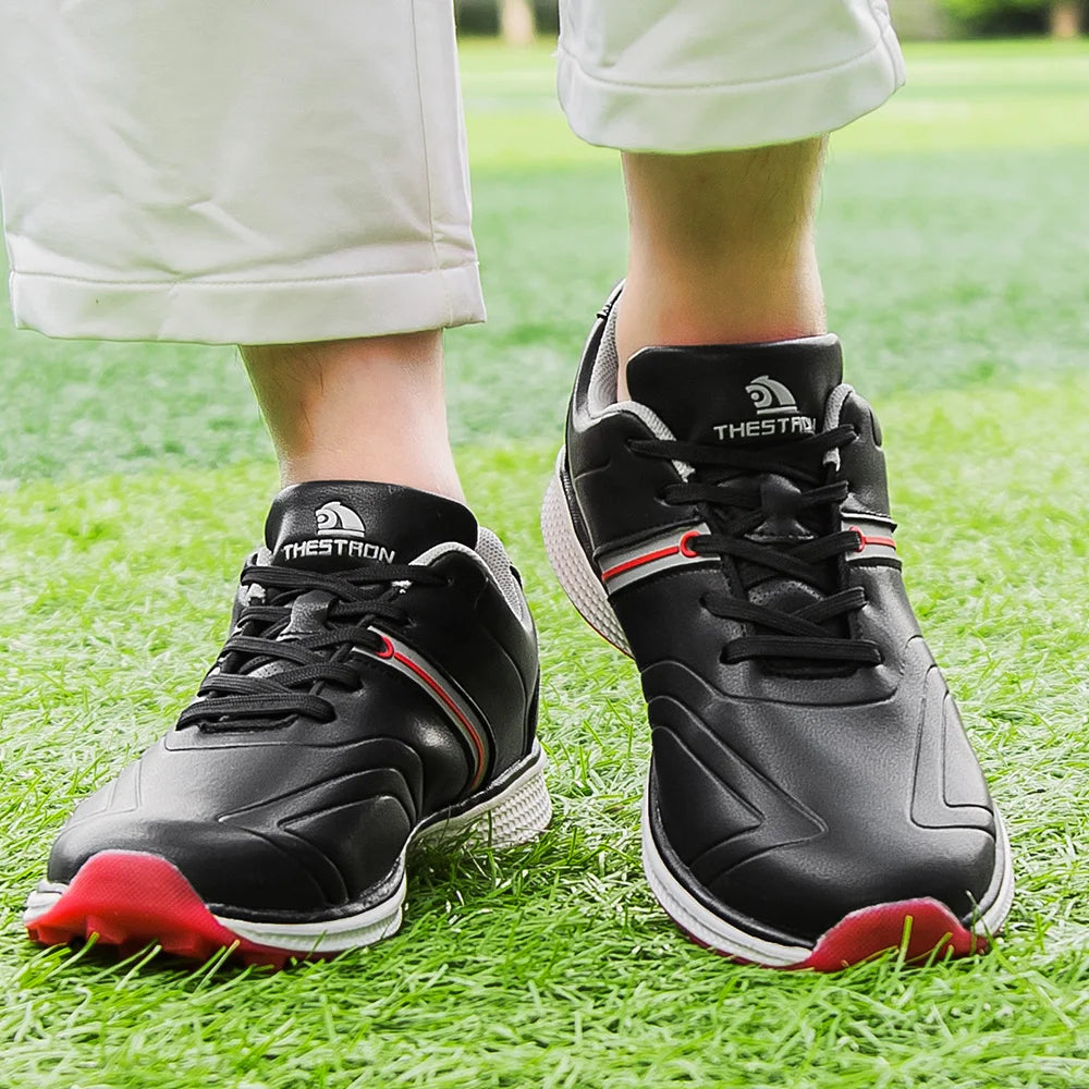 Men's Lightweight Leather Shoes Custom Made for Golf &amp; Outdoor Badminton