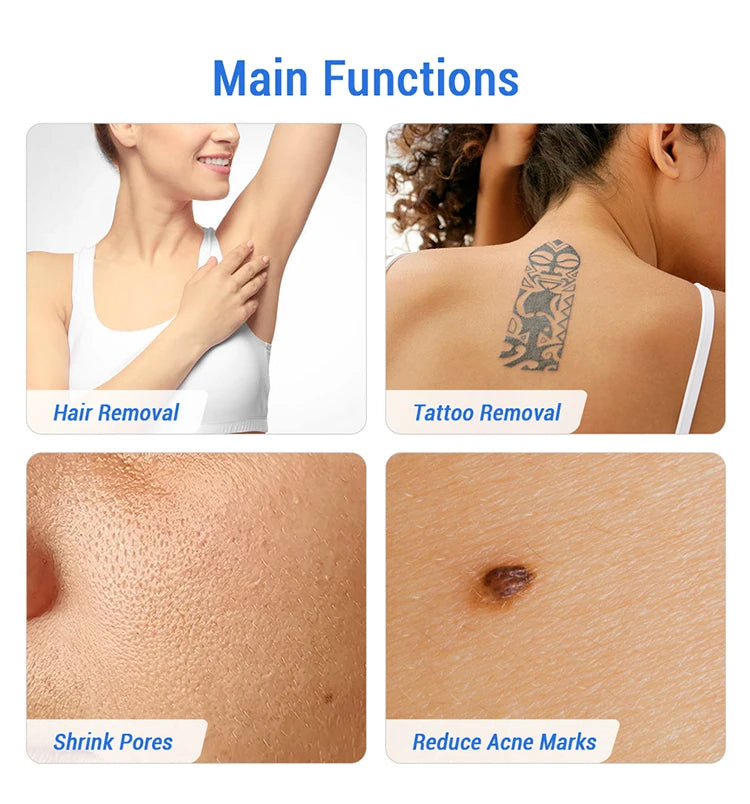 2025 Professional 2 in 1 Laser Hair Removal Machine Picosecond Q Switch ND YAG 1064NM Tattoo Removal 3 Waves Device