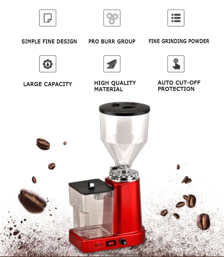 Yoshan Pro Coffee Grinder Machine 1L 500GR Stainless Steel Flat Burr Home Commercial Espresso Auto Coffee Grinding Machine Cheap - Daisan Mart