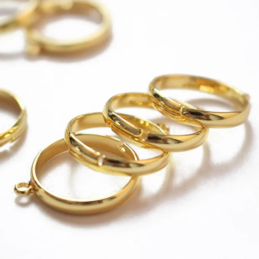 Set of 4 18K gold plated rings, handmade DIY accessories