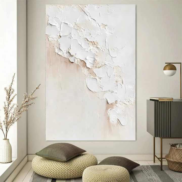 JZ Abstract Flower Home Decor 3D Artwork Texture Waibi Sibi Wall Art Hand Painted Original Custom Hand Painted Oil Painting 