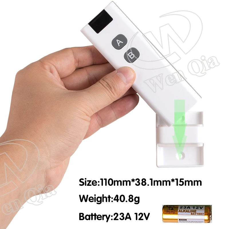 Wireless RF Smart Light Wall Switch with Remote Control Touch Wall Panel Mini Relay Receiver 110V 220V 10A (inlude battery)