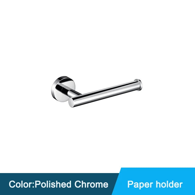Black Wall-mounted Black Stainless Steel Towel Rack Set Towel Bar Toilet Paper Holder Robe Towel Hooks Bathroom  Accessories Kit - Daisan Mart