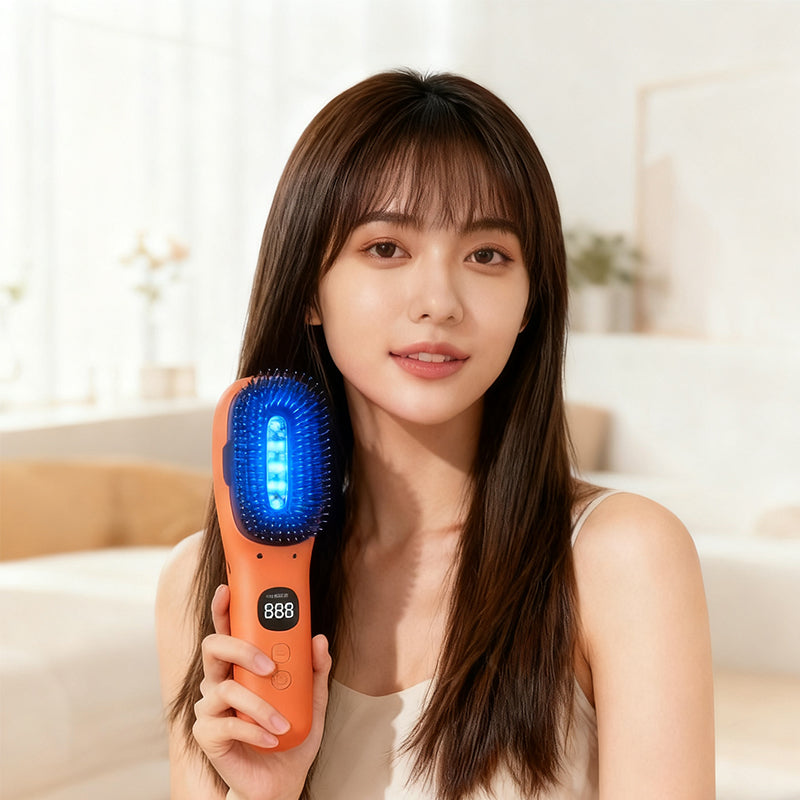 Electric Scalp Massager for Hair Growth and Hair Straightener with Comb 2 in 1 