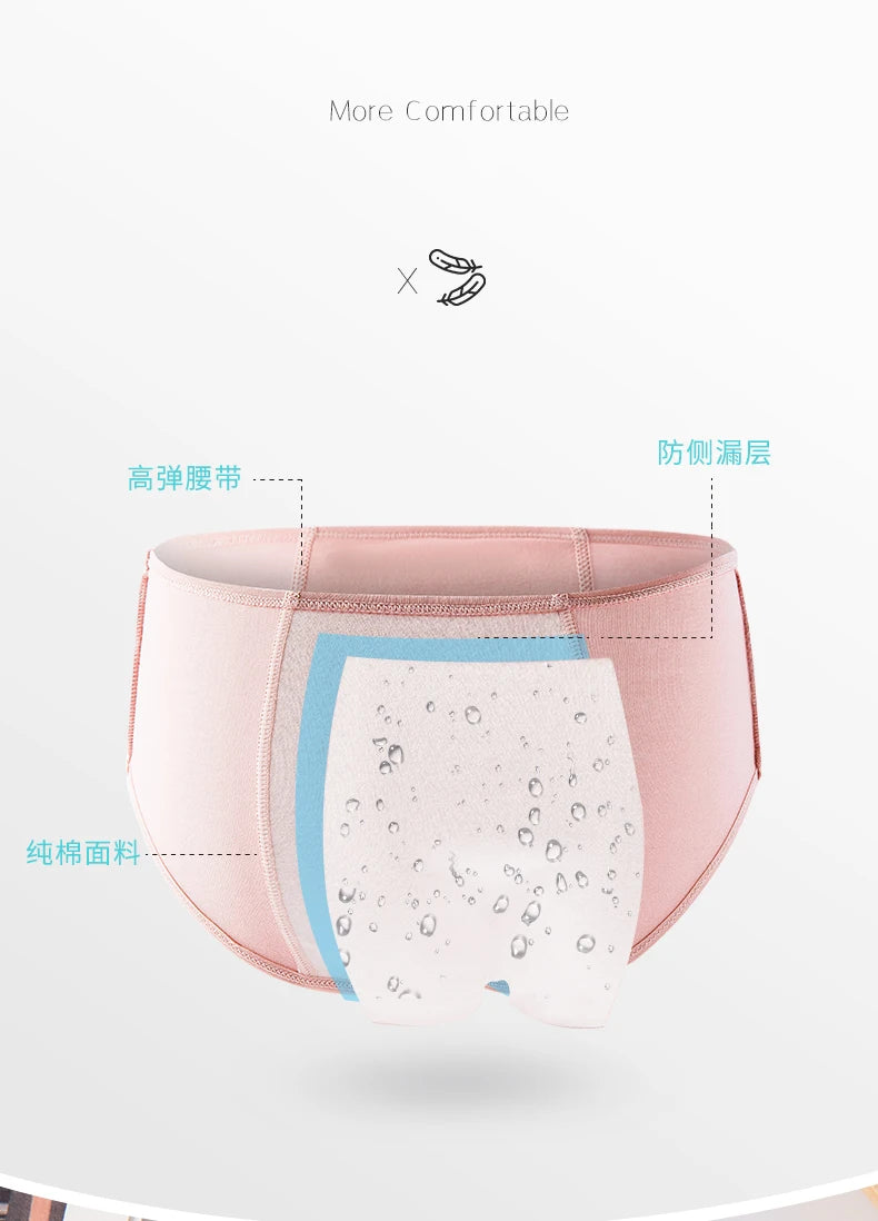 Anti-leak, breathable, cotton menstrual panties