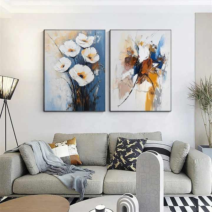 JZ Abstract Texture Landscape Home Decor 3D Artwork Hand Painted Canvas Wall Art Hand Painted Original Custom Acrylic Flower 