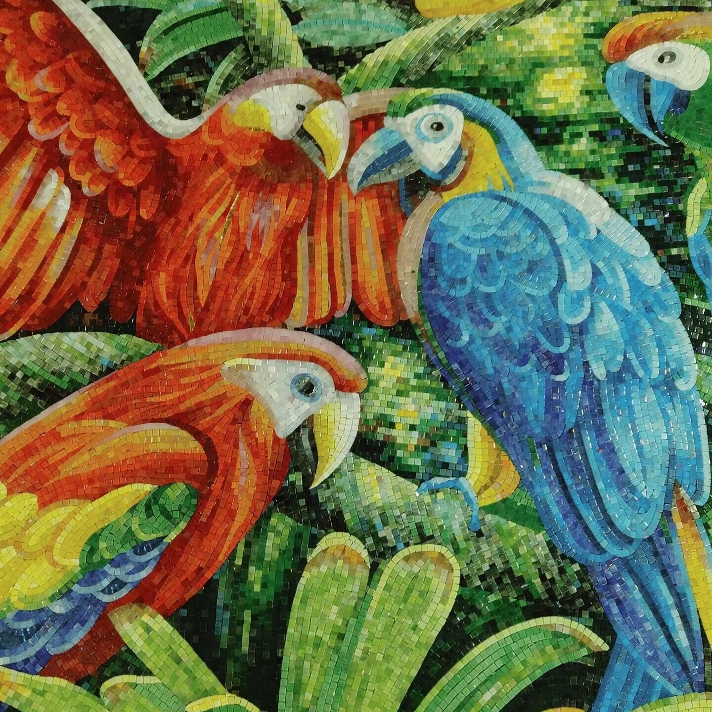 Popular Custom Colorful Parrot Mosaic Painting 