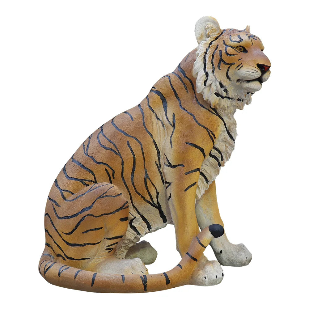 US Stock Lifelike Yellow Tiger Resin Statue, Outdoor Garden Animal Decor - Daisan Mart