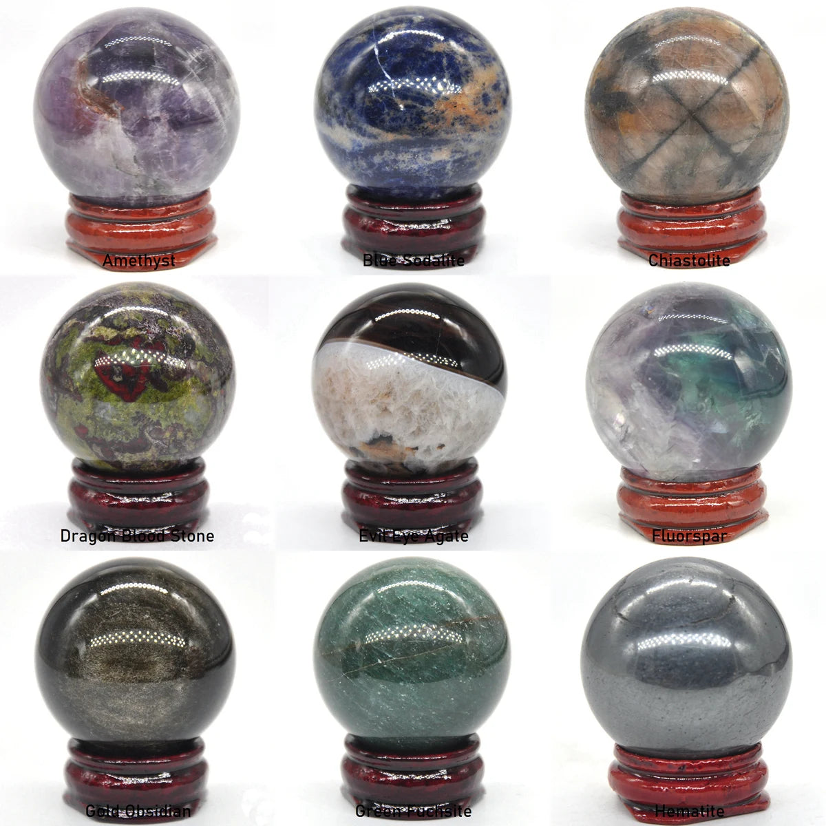 40MM Natural Feng Shui Meditation Gemstone Ball