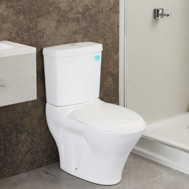 Traditional porcelain toilet, flush toilet, ceramic sanitary ware, floor mounted two piece toilet for bathroom 