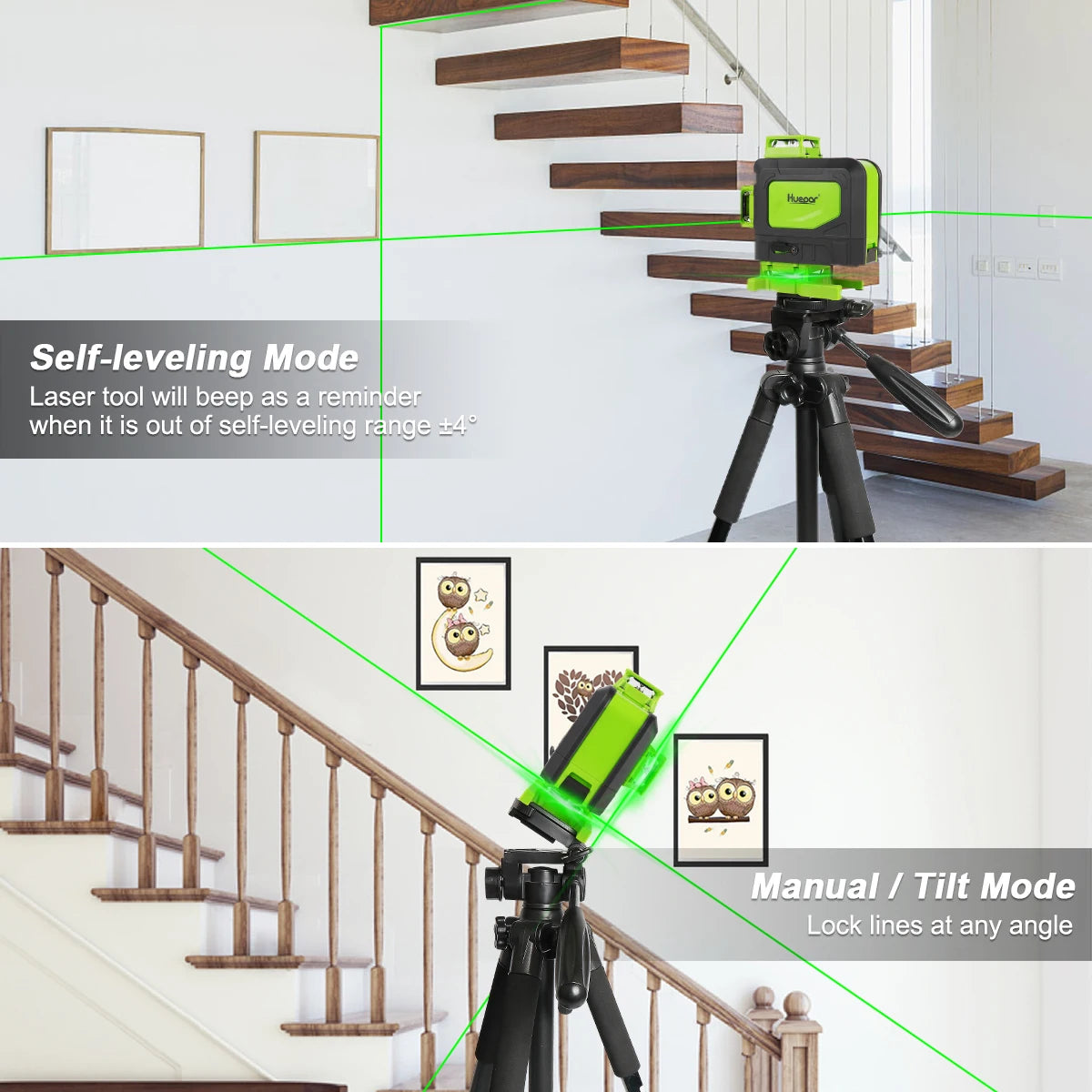 Máy cân mực laser 4D 16 tia xanh Huepar đa năng - Daisan Mart