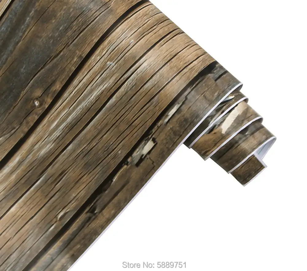 Retro Faux Wood Grain Peel And Stick Wallpaper Self-adhesive Wood Plank Wallpaper Roll Removable Vinyl Wall Covering For Restaur