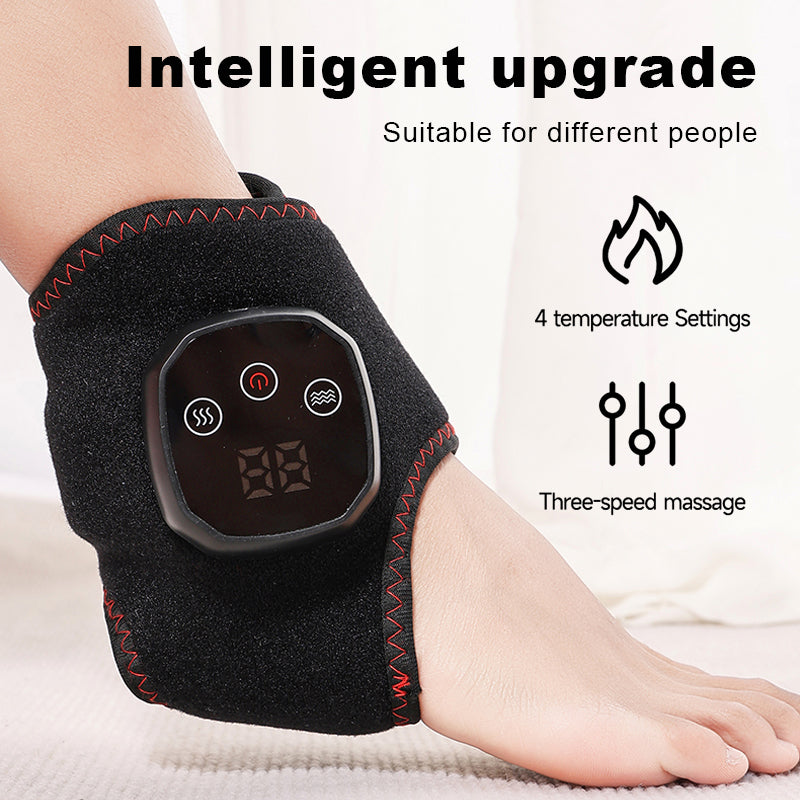 Vibrating foot and ankle massager with heating to help relieve pain 