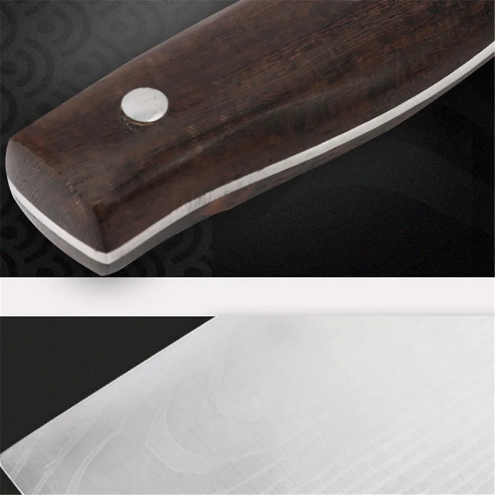 Japanese Damascus Kitchen Knife - Mulberry Wood Handle, Sharp