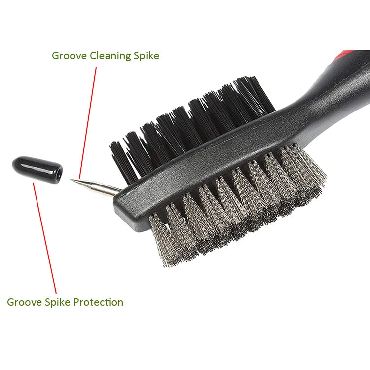 Golf Club Cleaning Brush with Convenient Retractable Clip