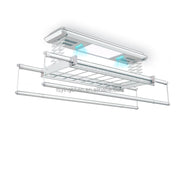 Smart Electronic Folding Balcony Dryer Rack Automatic Laundry Clothes Hangers Machine Silver Aluminum Foldable Cloth Dryer
