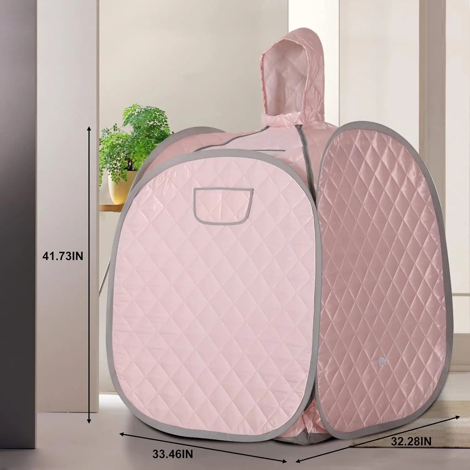 Smartmak Pink Full Body Portable Sauna Kit Includes 2L Steamer with Remote Control for Detox US Plug