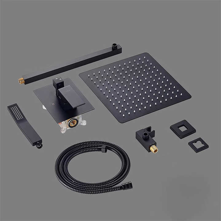 Modern Gold Plated Stainless Steel Wall Mounted Shower Set