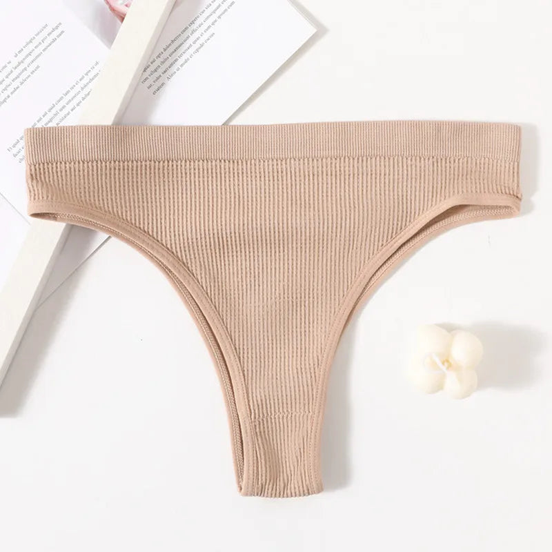 5Pcs/Set Seamless Briefs Women Brazilian Panties Sexy Lingerie Female Underpants Low Rise Bottom Solid Color Underwear ML