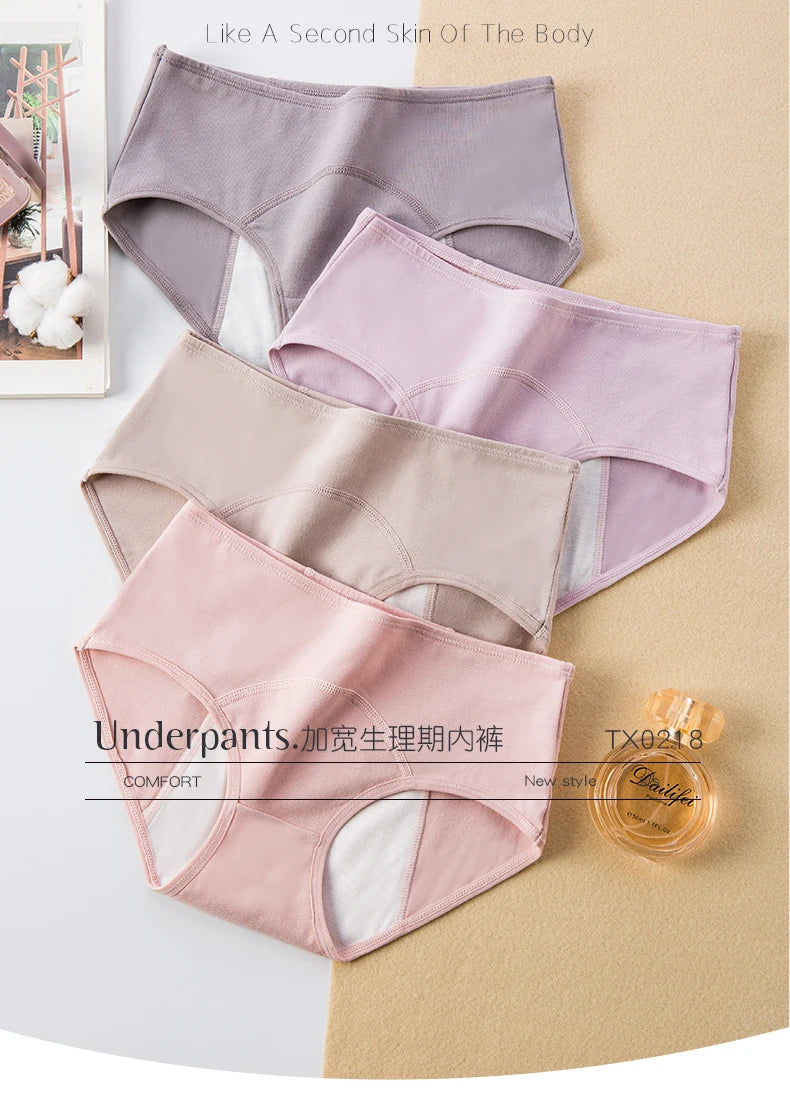 Anti-leak, breathable, cotton menstrual panties