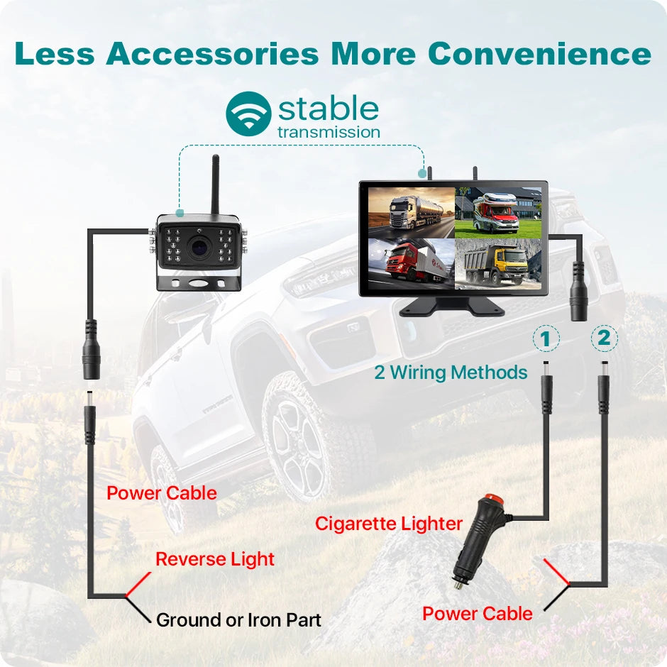 10'' wireless AHD touch screen &amp; rear camera