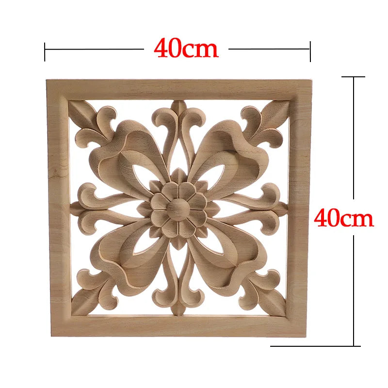Wood Mouldings Wood Carving Door Onlay Wood Applique Wood Decal Antique Retro Modern Long Leaves Wooden Cabinet Furniture Corner