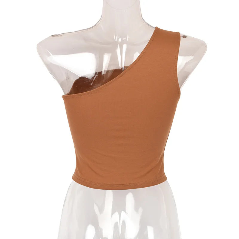 Áo Tank Nữ Một Vai Thể Thao Sexy Co Giãn Mùa Hè - Daisan Mart