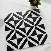 Custom drawing design self adhesive mosaic kitchen wall tiles black and white wall tiles for villa 