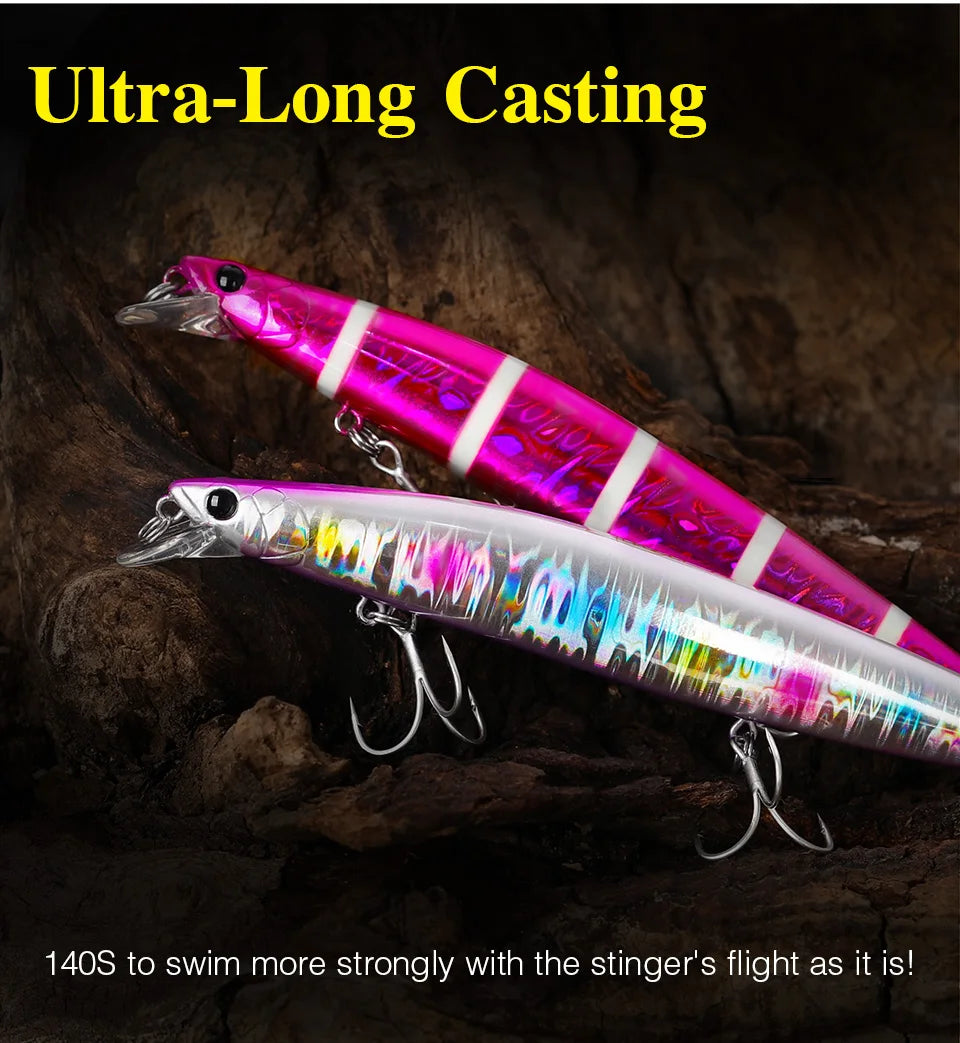 TSURINOYA 140mm 26g DW92 Sinking Minnow Saltwater Freshwater Black Bass Pike Bait Long Casting Sinker Weight Jerkbait Wobblers