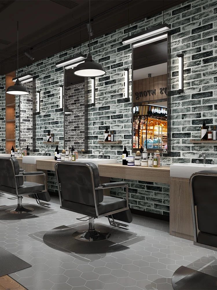 Wallpaper self-adhesive 3D three-dimensional wall stickers wall soft package shop decoration wall skirt wall board red brick