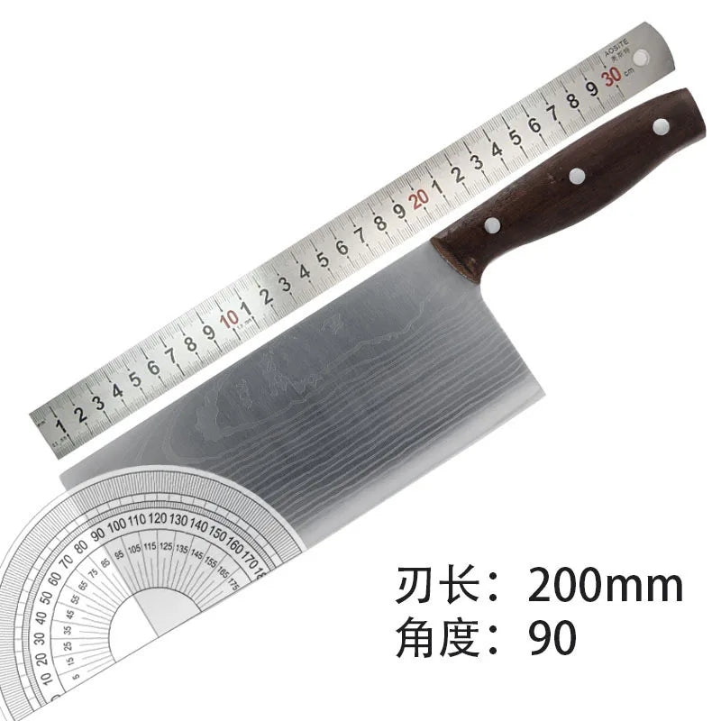 Japanese Damascus Kitchen Knife - Mulberry Wood Handle, Sharp