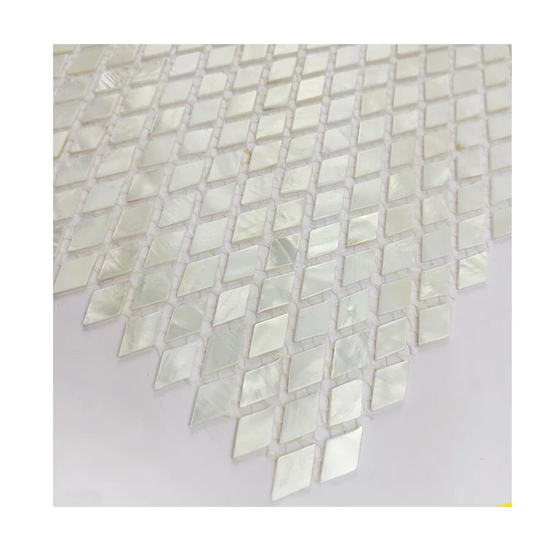Rhombus Mother of Pearl Mosaic Tile Seashell Mosaic Tile for Wall Natural oyster Black butterfly Gold White Affordable - Daisan Mart
