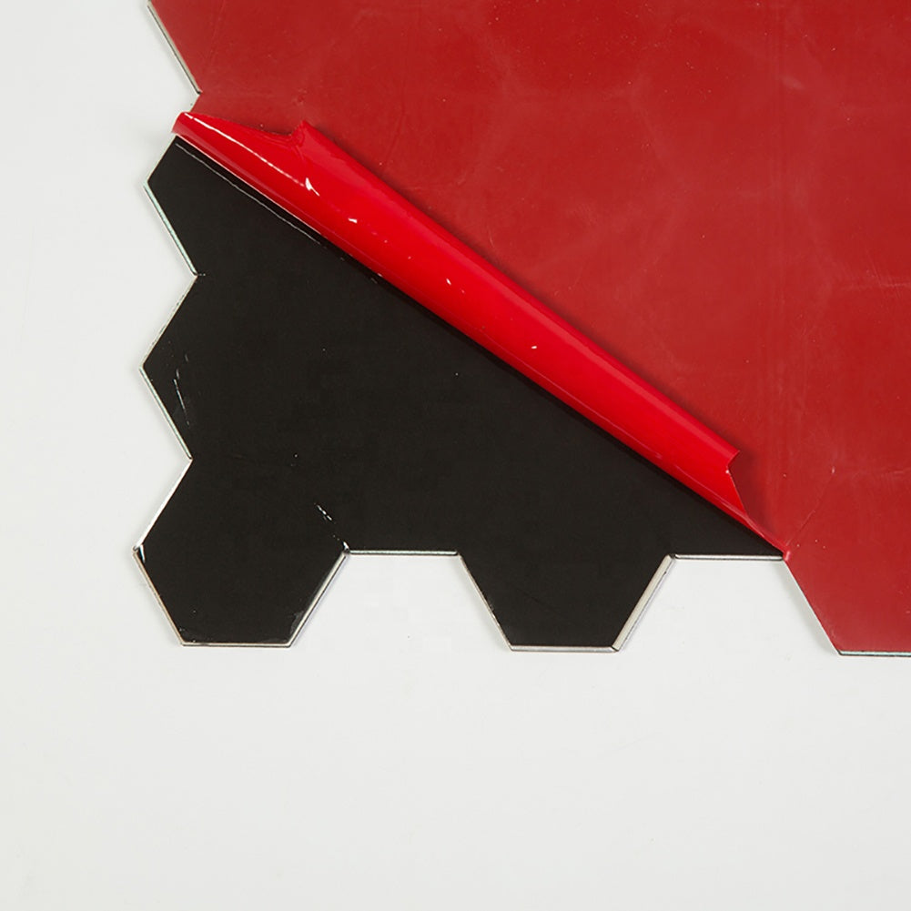 Self-adhesive white hexagon mosaic wall tiles made of aluminum composite plastic 