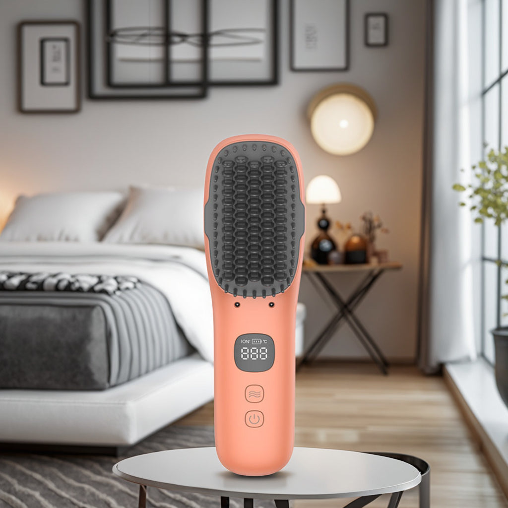 Electric Scalp Massager for Hair Growth and Hair Straightener with Comb 2 in 1 