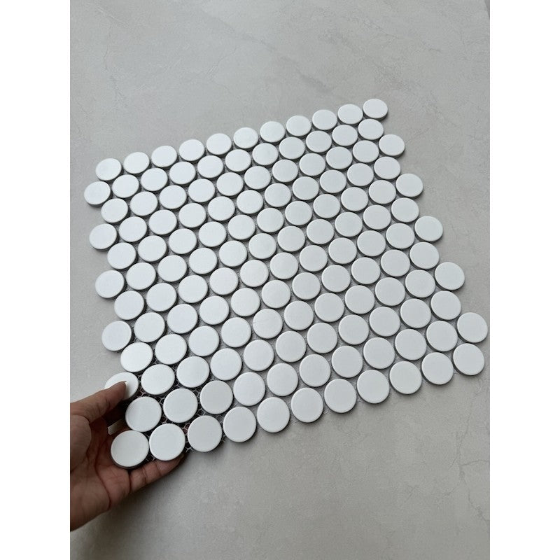 WHITE POLLO DOT MOSAIC TILES CB 269 