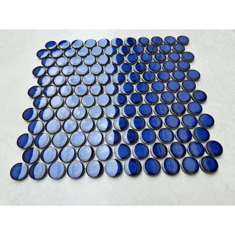 BLUE POLLO DOT MOSAIC TILES CB 128 