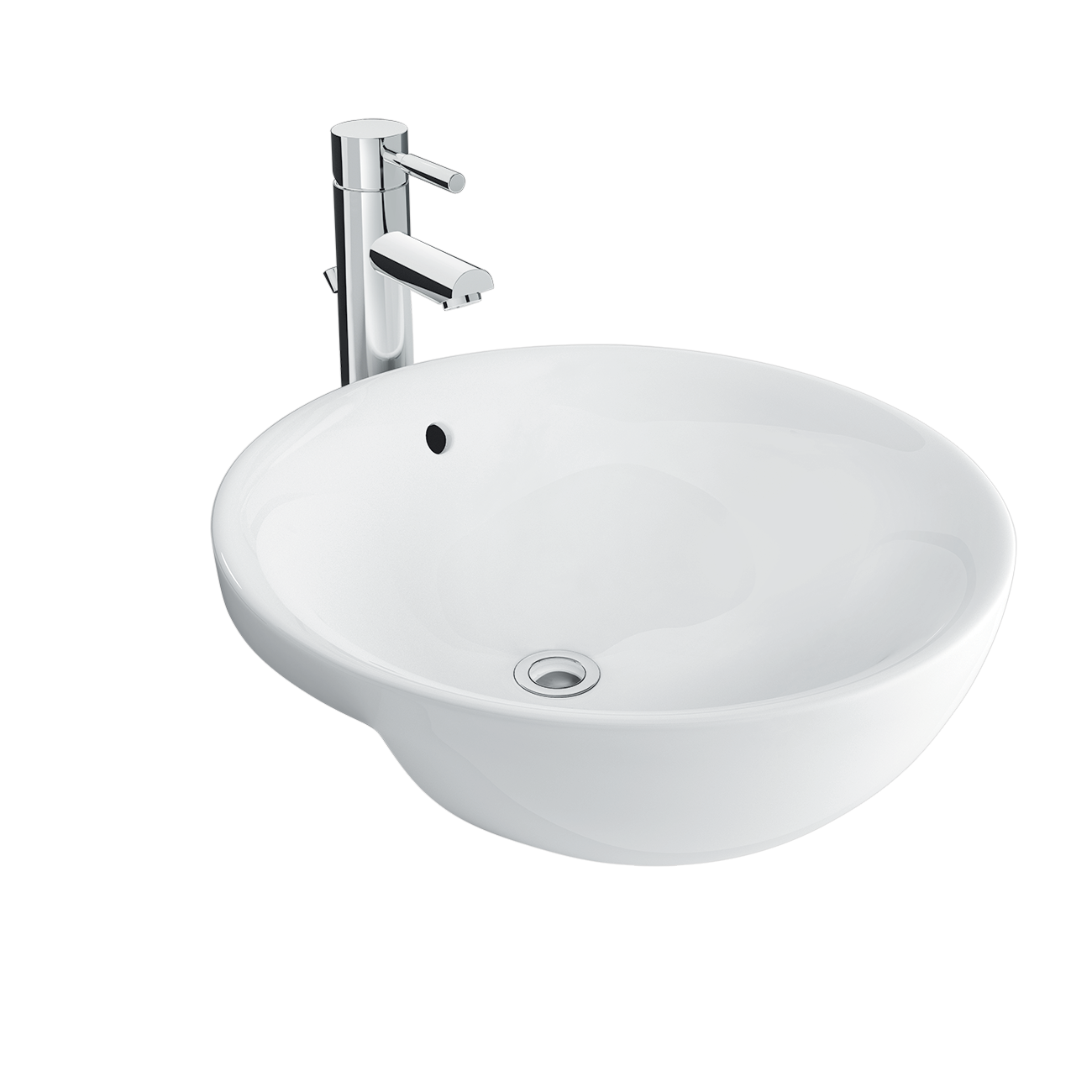 Semi-recessed sink L-333V