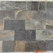 Đá ốp tường cẩm thạch đen vân vàng 10×20 - Daisan Mart