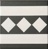 Chinese Cement Tiles, porcelain matte glaze, size 200x200, border KL2025-A (1 box/25 tiles/1m2)