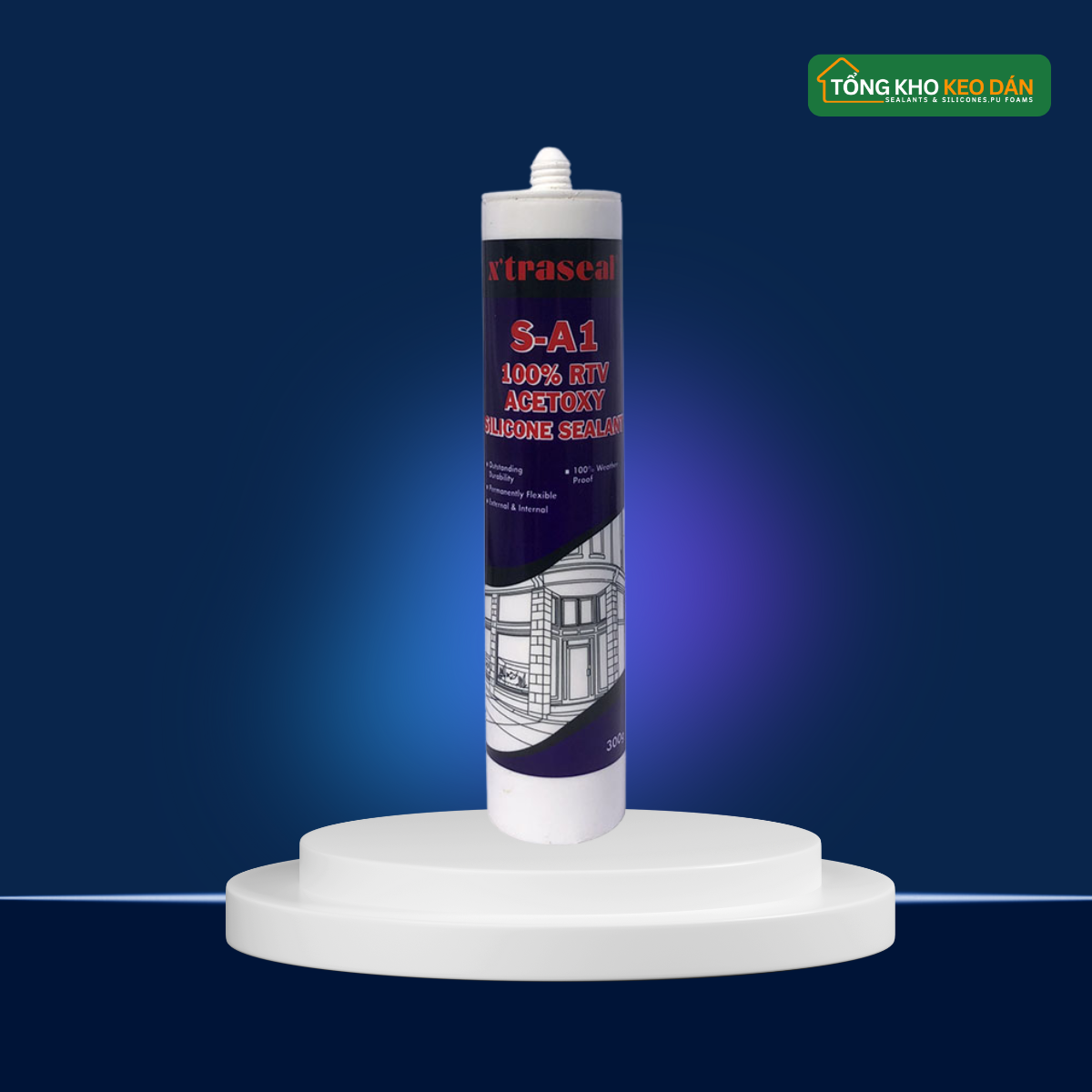 Acetoxy Silicone Sealant 100% RTV X'traseal S-A1 300gr