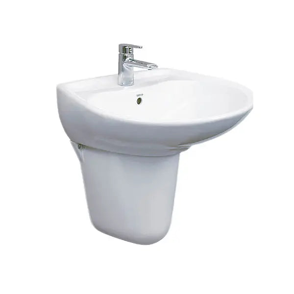Wall mounted basin with half-leg LHT300CRW