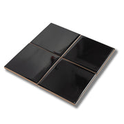 Flat glossy black tile, 100x100mm, premium grade M1107_S (1h/1.1m/110v)