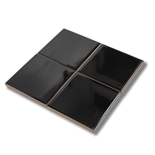 Flat glossy black tile, 100x100mm, premium grade M1107_S (1h/1.1m/110v)