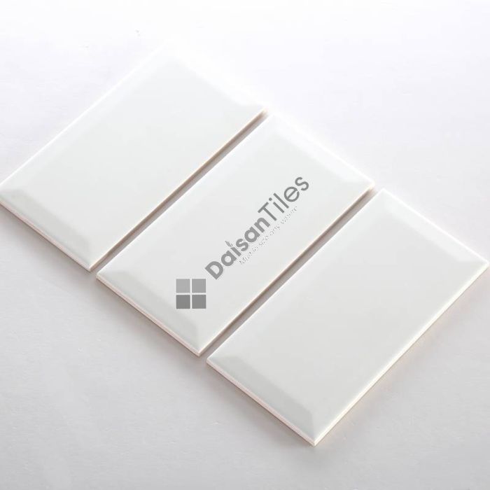 White beveled matte tile 100x200mm M1200XY_SA