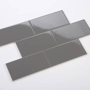 Flat glossy dark gray tile 100x200mm M1203