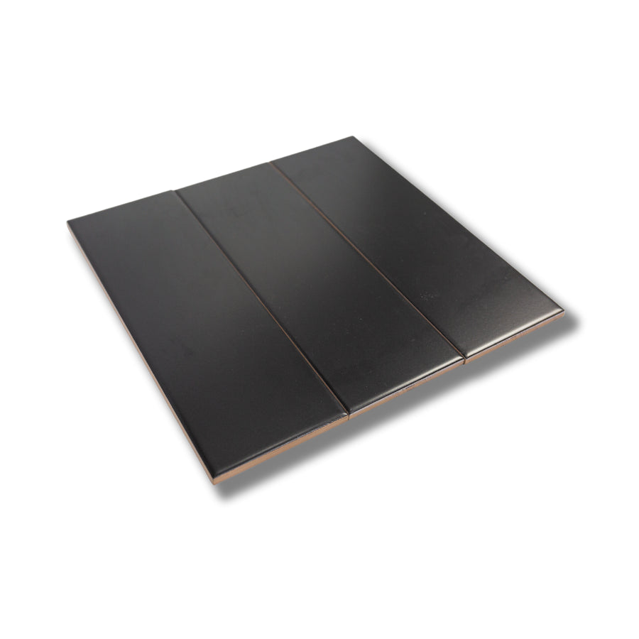 Flat matte black tile 100x300mm NGT_M1307Y_MDC