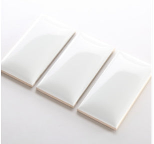 Bread tile 75x150mm glossy white M751500P