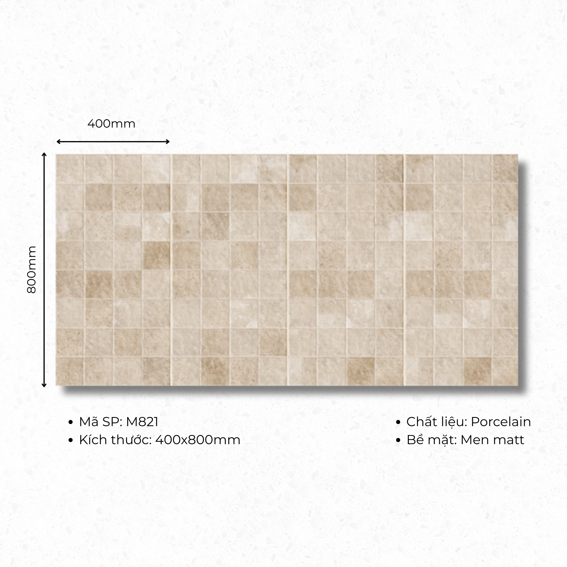 400x800 ceramic tiles code M821 (1 box/1.92m2/6 boxes/36.5kg)